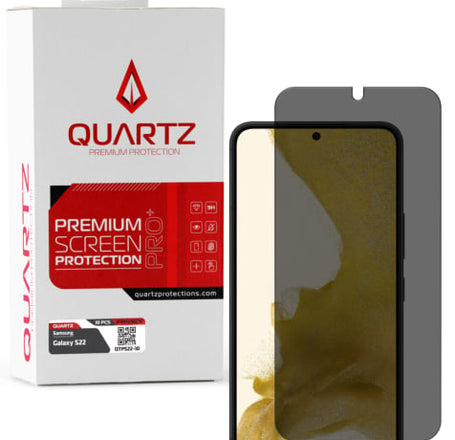 QUARTZ Privacy Tempered Glass for Galaxy S22 (Pack of 10)