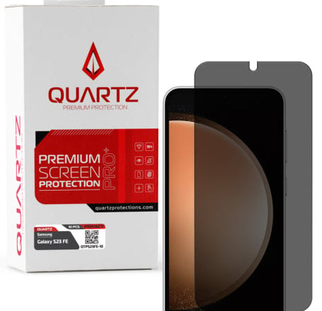 QUARTZ Privacy Tempered Glass for Galaxy S23 FE (Pack of 10)