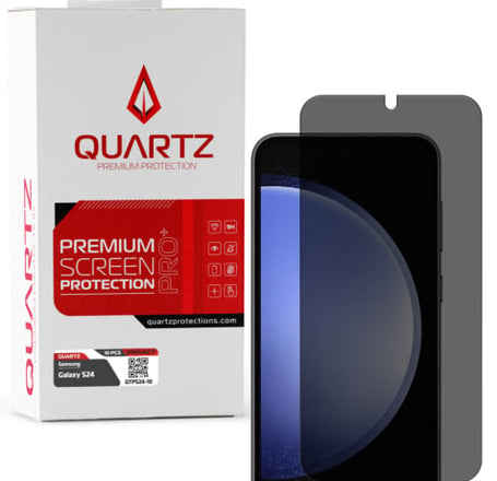 QUARTZ Privacy Tempered Glass for Galaxy S24 / S25 (Pack of 10)