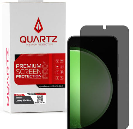 QUARTZ Privacy Tempered Glass for Galaxy S24 Plus / S25 Plus (Pack of 10)