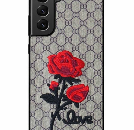 Galaxy S24FE Double Injection Rose Design Leather Case - CREAM (Only Ground Shipping)