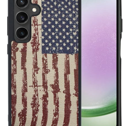 Galaxy S24FE Wireless Charging Double Injection Leather Case - USA FLAG (Only Ground Shipping)