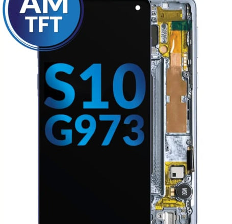 LCD Assembly with Frame for Galaxy S10 (G973) (without Fingerprint Sensor) (PRISM BLUE) (Aftermarket)