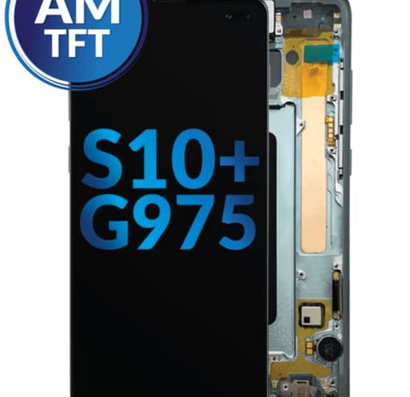 LCD Assembly with Frame for Galaxy S10 Plus (G975) (without Fingerprint Sensor) (PRISM GREEN) (Aftermarket)