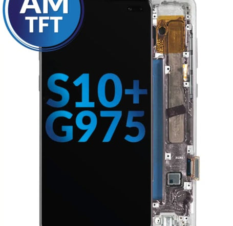 LCD Assembly with Frame for Galaxy S10 Plus (G975) (without Fingerprint Sensor) (PRISM WHITE) (Aftermarket)