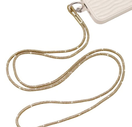 Crystal Neck Lanyard Keychain - GOLD (Only Ground Shipping)