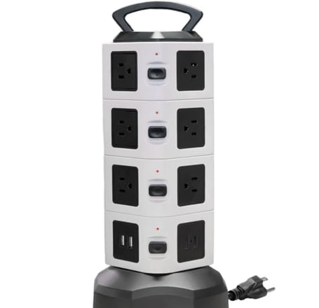 4 Layer Multi Plug Socket Charging Station - 14AC Outlets 2 USB Ports/ 2 TYPE-C Ports (Only Ground Shipping)