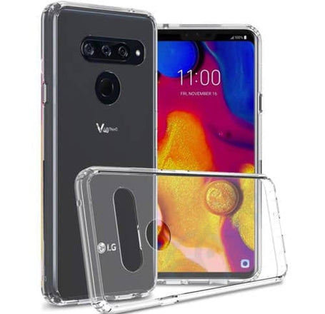 LG V40 ThinQ Hybrid Case with Air Cushion Technology -Clear (Only Ground Shipping)