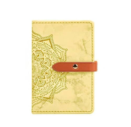 Universal Back Phone Datura Flower Leather Card Slot (YELLOW) (Only Ground Shipping)