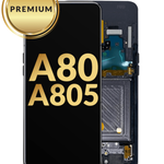 OLED Assembly with Frame for Galaxy A80 (A805 / 2019) (PHANTOM BLACK) (Premium)