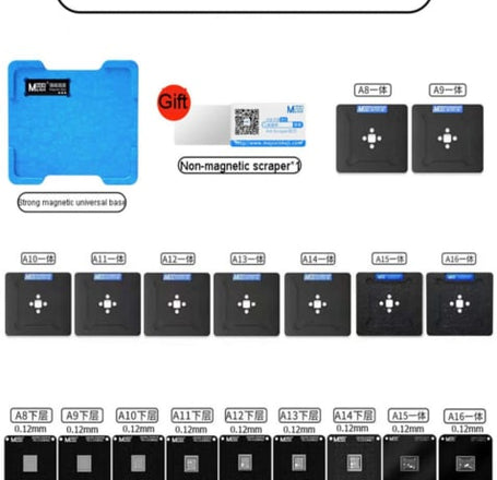 MaAnt CPU BGA Repair Magnetic Reballing Platform 0.12mm for iPhone 6 to 15 Series (A8 to A16)