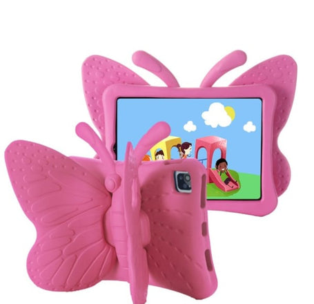 Butterfly Shockproof Kids Case - HOT PINK for iPad Air 11 2024 / 10.9 2022 / Air 4 / Air 5 / Pro 11 (All Models) (Only Ground Shipping)