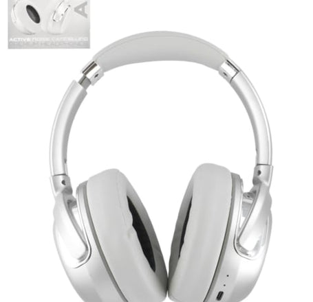 ANC Active Noise Cancelling Wireless Headphone w/ Audio Cable - WHITE (Premium)