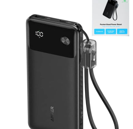 Anker Powercore 22.5W PowerBank W/ USB-C Cable (10000mAh) (BLACK) (Only Ground Shipping)