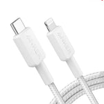 Anker 322 USB C-Lightning MFI Braided Charging Cable (WHITE) (6ft)