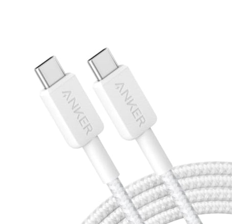 Anker 322 USB C-C Braided Charging Cable (WHITE) (10ft)