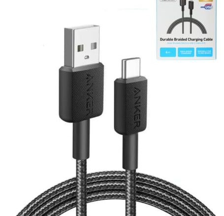 Anker 322 USB C-C Braided Charging Cable (BLACK) (6ft)