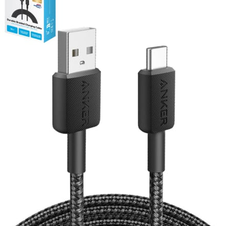 Anker 322 USB A-C Braided Charging Cable (BLACK) (10ft)