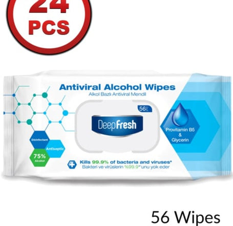 Antiviral u Alcohol Large Wipes (56 Wipes) (24 Pack) (ONLY GROUND SHIPPING)