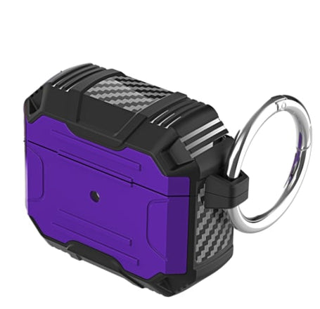 Hard Plastic Transparent Case w/ Keychain - DARK PURPLE for Airpods 4th Gen (Only Ground Shipping)