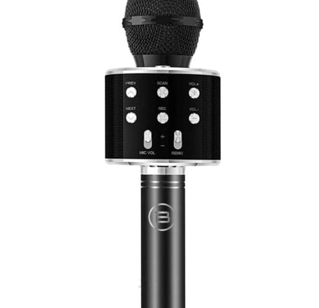 Multicolor Light Bulb & Light Up Karaoke Microphone Speaker - BLACK (Only Ground Shipping)