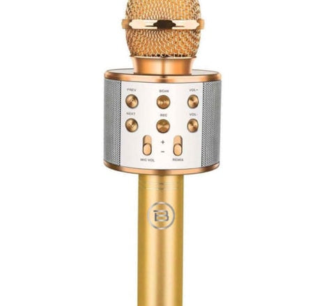 Multicolor Light Bulb & Light Up Karaoke Microphone Speaker - GOLD (Only Ground Shipping)