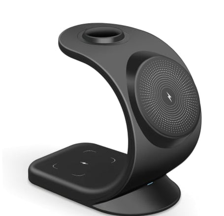 Brookstone 3 in 1 Curved Wireless Charging Station - BLACK