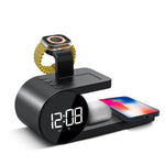 Brookstone Wireless Charging Stand w/ Alarm Clock - BLACK