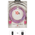 Bytech USB A-C Hologram Cable (PURPLE) (10ft)