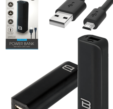 Bytech Slim PowerBank (BLACK) (2000mAh) (Only Ground Shipping)