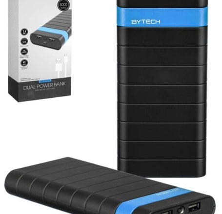 Bytech Dual USB A Powerbank (BLACK) (8000mAh) (Only Ground Shipping)