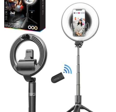 Bytech Selfie Ring Light w/ Long Tripod - BLACK (Only Ground Shipping)