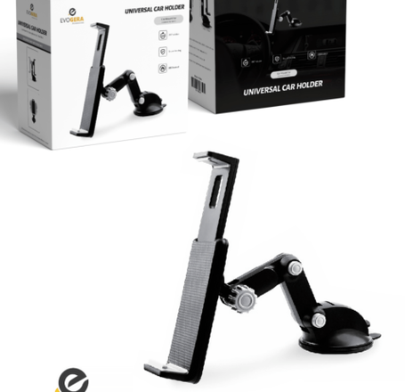 EVOGERA Universal Dashboard & Windshield Car Mount Holder for Tablets and Phones (Only Ground Shipping)