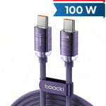 Toocki USB C-C Crystal Fast Braided Charging Data Cable (PURPLE) (100W) (6ft)