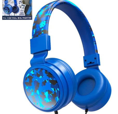 Gabba Goods Kids SafeSounds Tunes Ear Headphones- BLUE CAMO