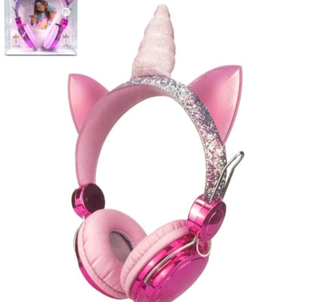 Uni-Corn Kids Wired Headphones w/Microphone - PINK