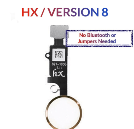 Home Button Solution Flex Cable for iPhone 8P / 8 / SE (2020) / 7P / 7 (HX / Version 8 / No Bluetooth or Jumpers needed) (GOLD)