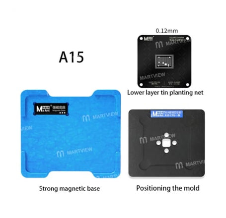 MaAnt CPU BGA Repair Magnetic Reballing Platform 0.12mm for iPhone 13 Mini / 13 Pro / 13 / 13 PM / 14 / 14 Plus / SE 3rd (A15)