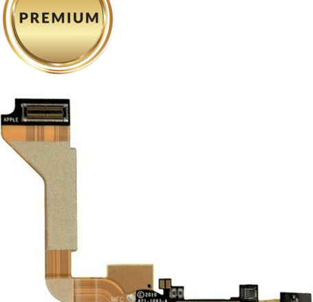 Charging Port Flex Cable for iPhone 4 GSM (BLACK) (Premium)