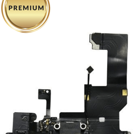 Charging Port Flex Cable with Headphone Jack (BLACK) for iPhone 5 (Premium)