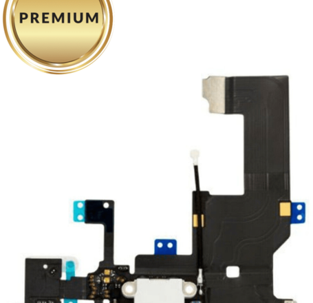 Charging Port Flex Cable with Headphone Jack (WHITE) for iPhone 5 (Premium)