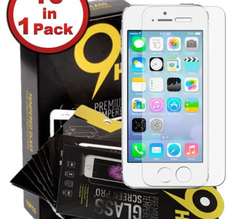 Clear Tempered Glass for iPhone 5SE / 5S / 5 / 5C (2.5D / Pack of 10)