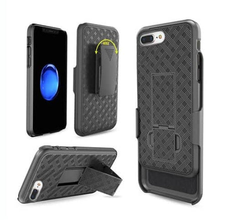 Waven Pattern Phone Case with Belt Clips for iPhone 8P / 7P / 6SP / 6P (Only Ground Shipping)