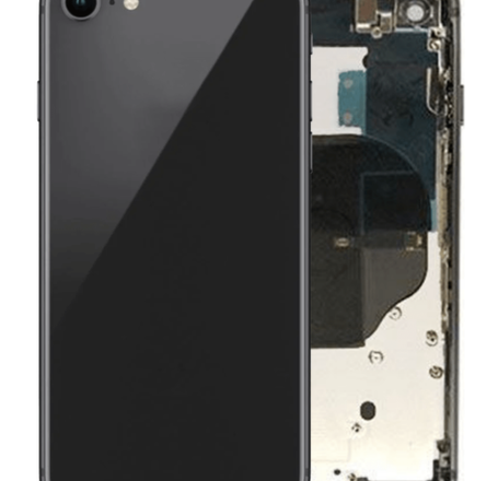 Back Housing Frame with Small Components Pre-Installed for iPhone 8 / SE 2020 (NO LOGO) (BLACK)