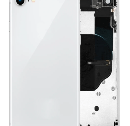 Back Housing Frame with Small Components Pre-Installed for iPhone 8 / SE 2020 (NO LOGO) (WHITE)