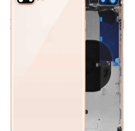 Back Housing Frame with Small Components Pre-Installed for iPhone 8 Plus (NO LOGO) (GOLD)