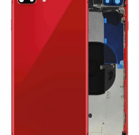 Back Housing Frame with Small Components Pre-Installed for iPhone 8 Plus (NO LOGO) (RED)