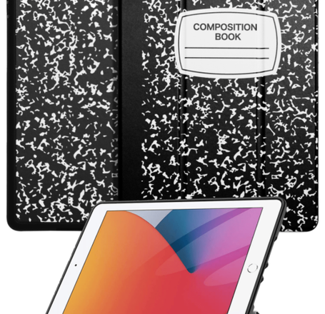 Old Style Notebook Design Case - Composition Book for iPad 10.2