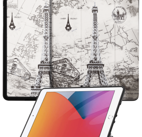 Old Style Notebook Design Case - Eiffel Tower for iPad 10.2