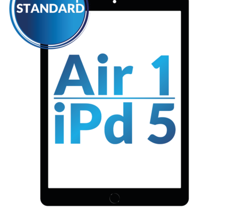 Standard+ iPad 5 (2017) / Air 1 Digitizer Assembly (BLACK) (Air 1 Home Button Pre-Installed)